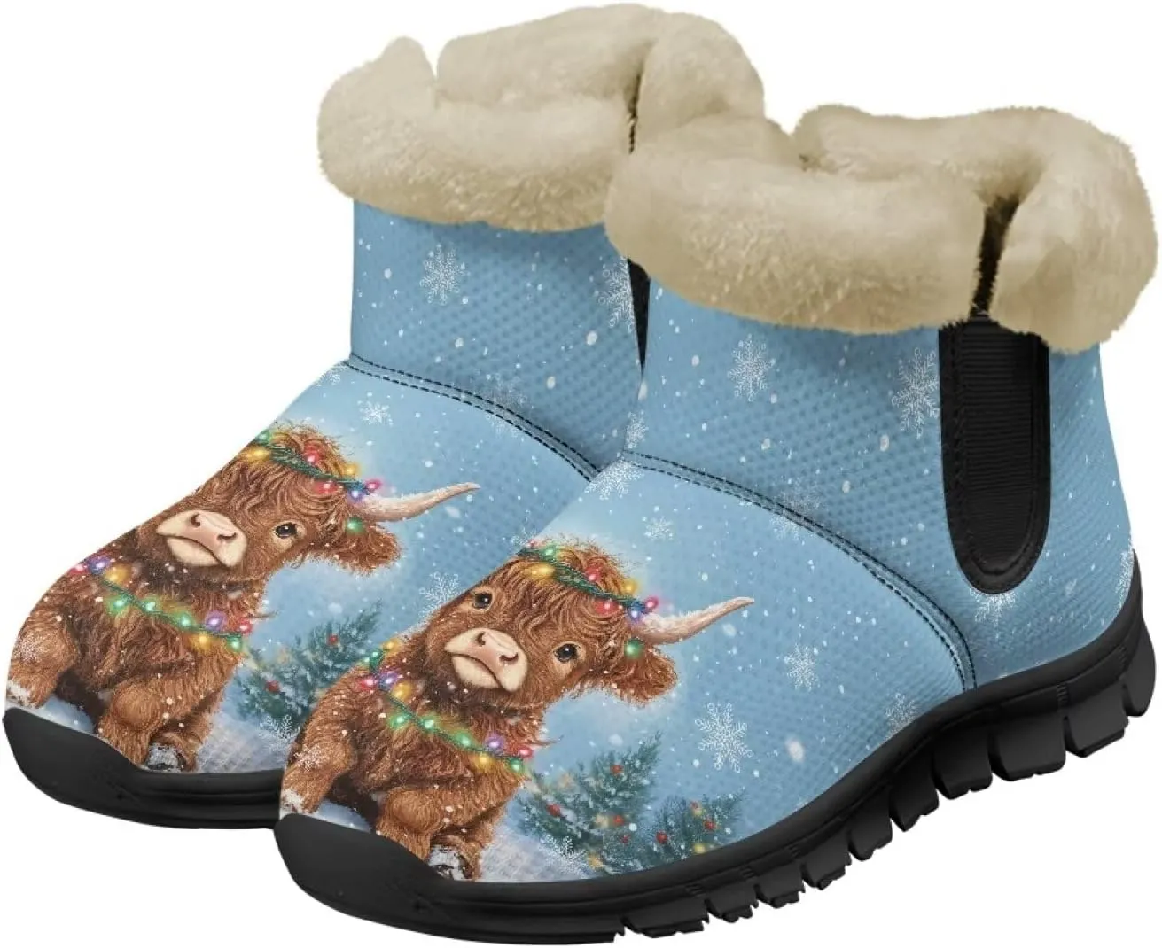 Women's Snow Boots Winter Comfy Plush Warm Ankle Boot Anti-Slip Waterproof Comfortable Slip On Outdoor Booties for Hiking Walking