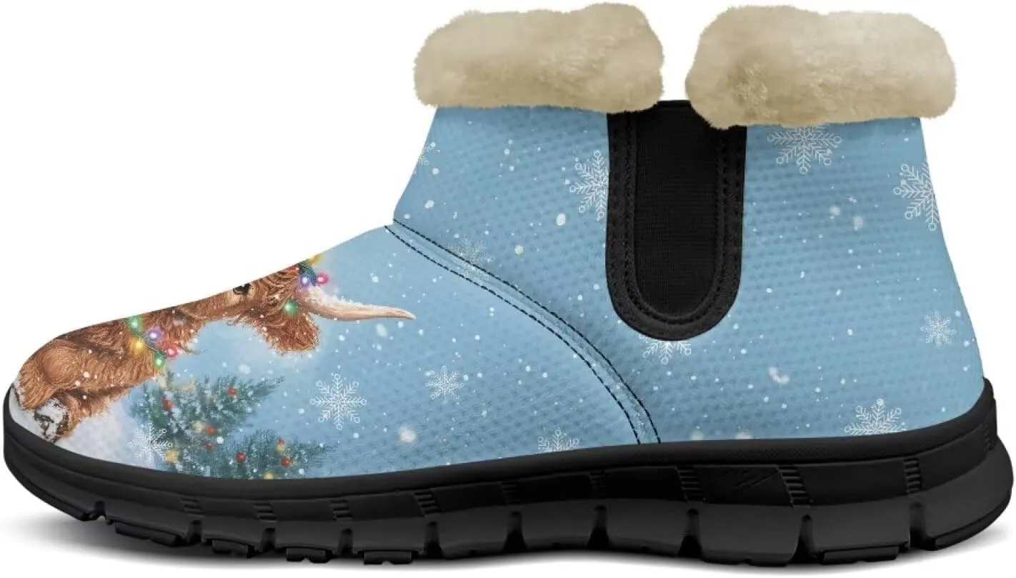 Women's Snow Boots Winter Comfy Plush Warm Ankle Boot Anti-Slip Waterproof Comfortable Slip On Outdoor Booties for Hiking Walking