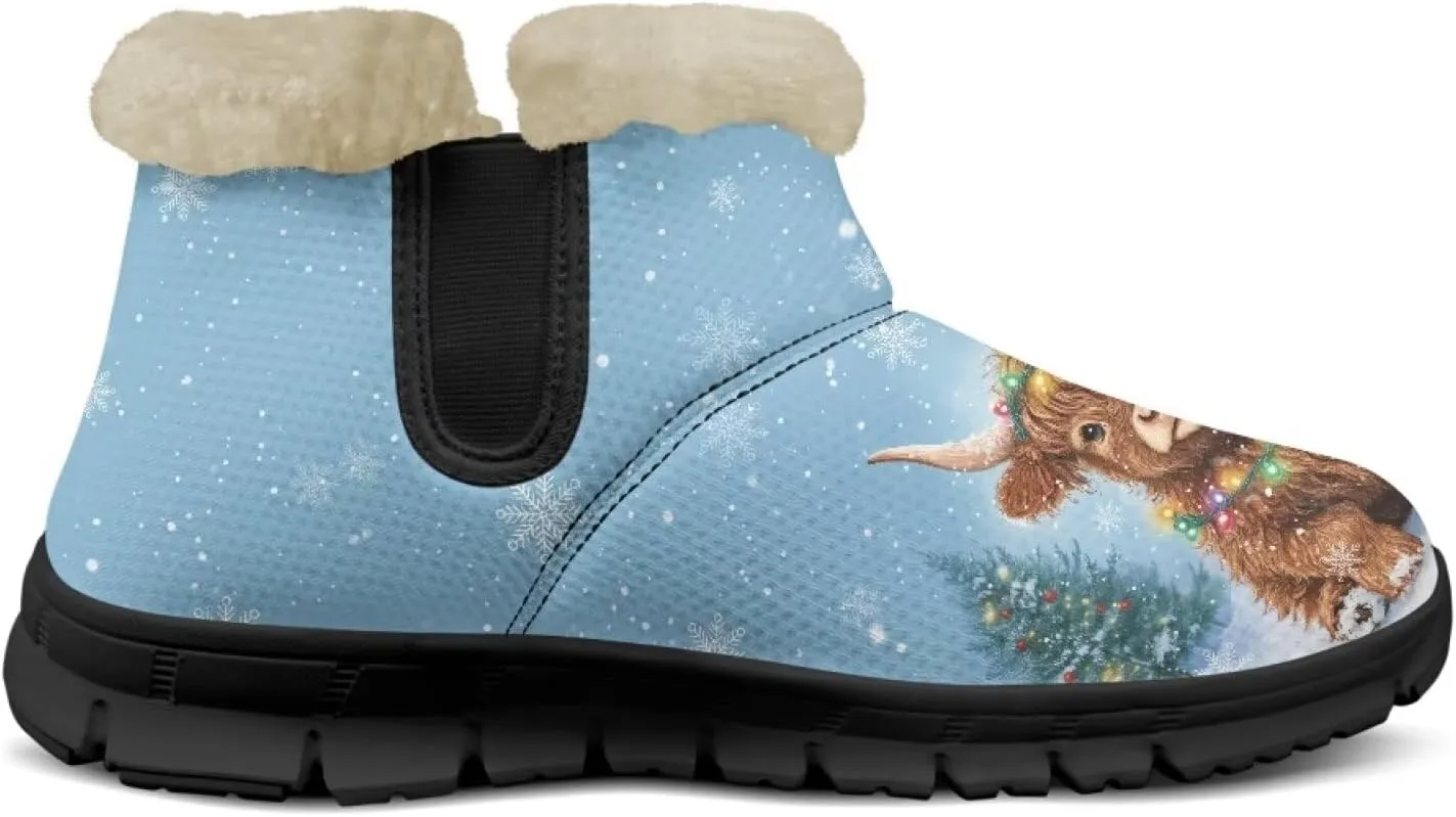 Women's Snow Boots Winter Comfy Plush Warm Ankle Boot Anti-Slip Waterproof Comfortable Slip On Outdoor Booties for Hiking Walking