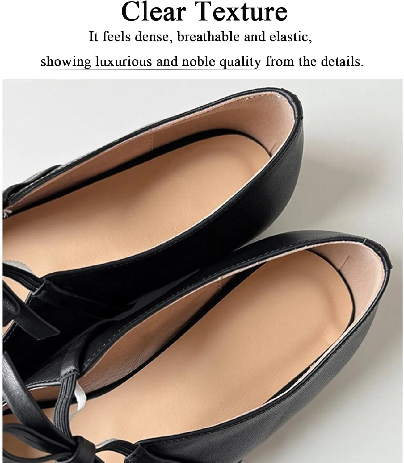 Women's Soft Leather Flat Mary Janes with Cute Bow Ankle Strap Sexy Pointed Toe Slip-On Ballet Flats Fashion Comfortable Lightweight Casual Dress Shoes