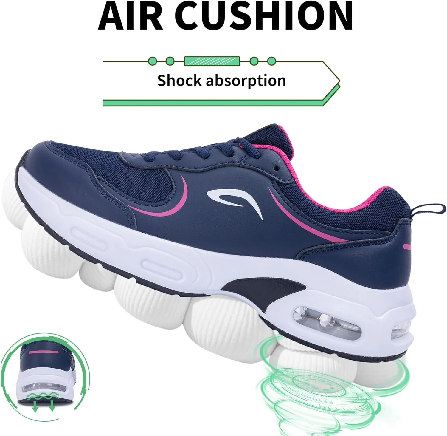 Womens Walking Shoes with Arch Support | Orthotic Sneakers for Plantar Fasciitis Foot Heel Pain Relief | Tennis Running Shoes US 6.5-11