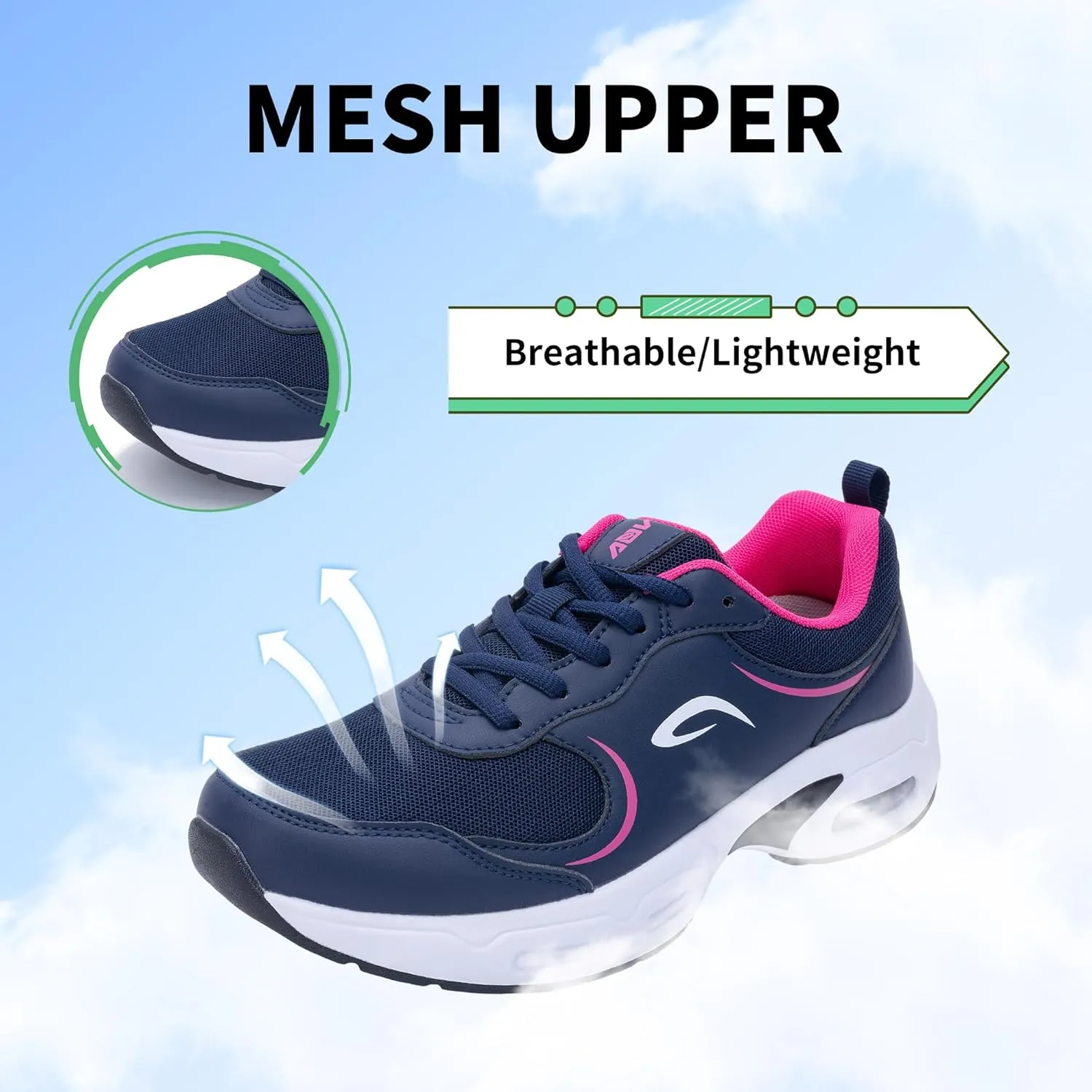 Womens Walking Shoes with Arch Support | Orthotic Sneakers for Plantar Fasciitis Foot Heel Pain Relief | Tennis Running Shoes US 6.5-11