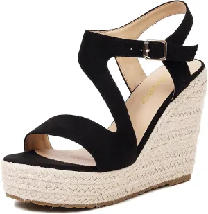 Women's Wedge Sandals, Espadrille Platform Summer Sandals, Wedge Ankle Strap Open Toe Sandals