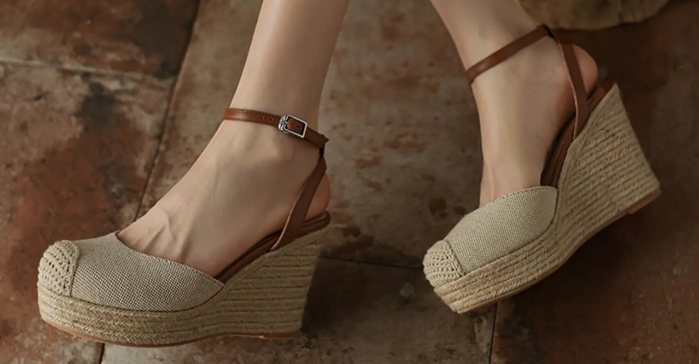 Women's Wedge Sandals, Woven Rustic Style, Exquisite Comfortable High-Heeled Summer Sandals