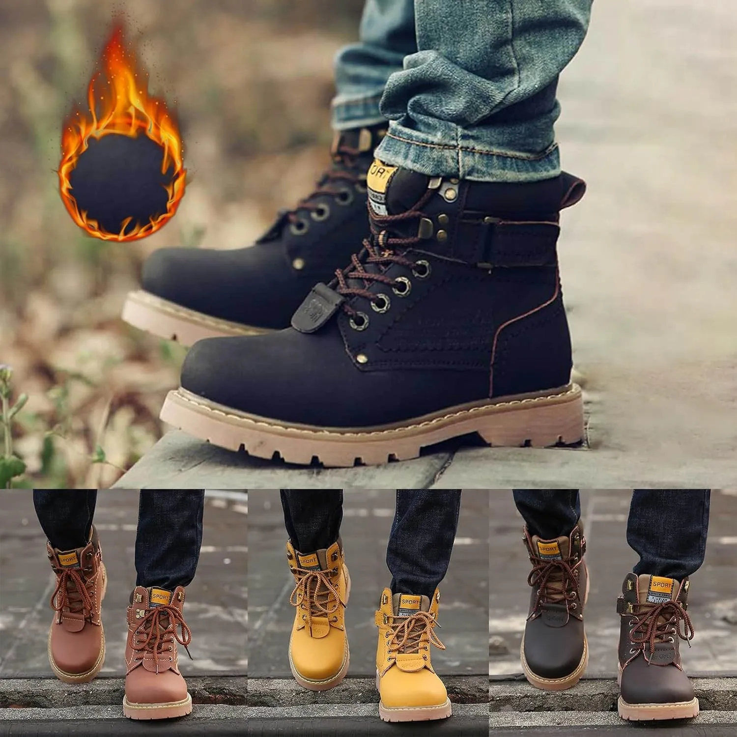 Work Boots for Men Soft Toe Hiking Sneakers Warm Booties Womens Safety Shoes Non Slip Waterproof Outdoor Shoes Lightweight Anti Slip Hike Grounded Footwear