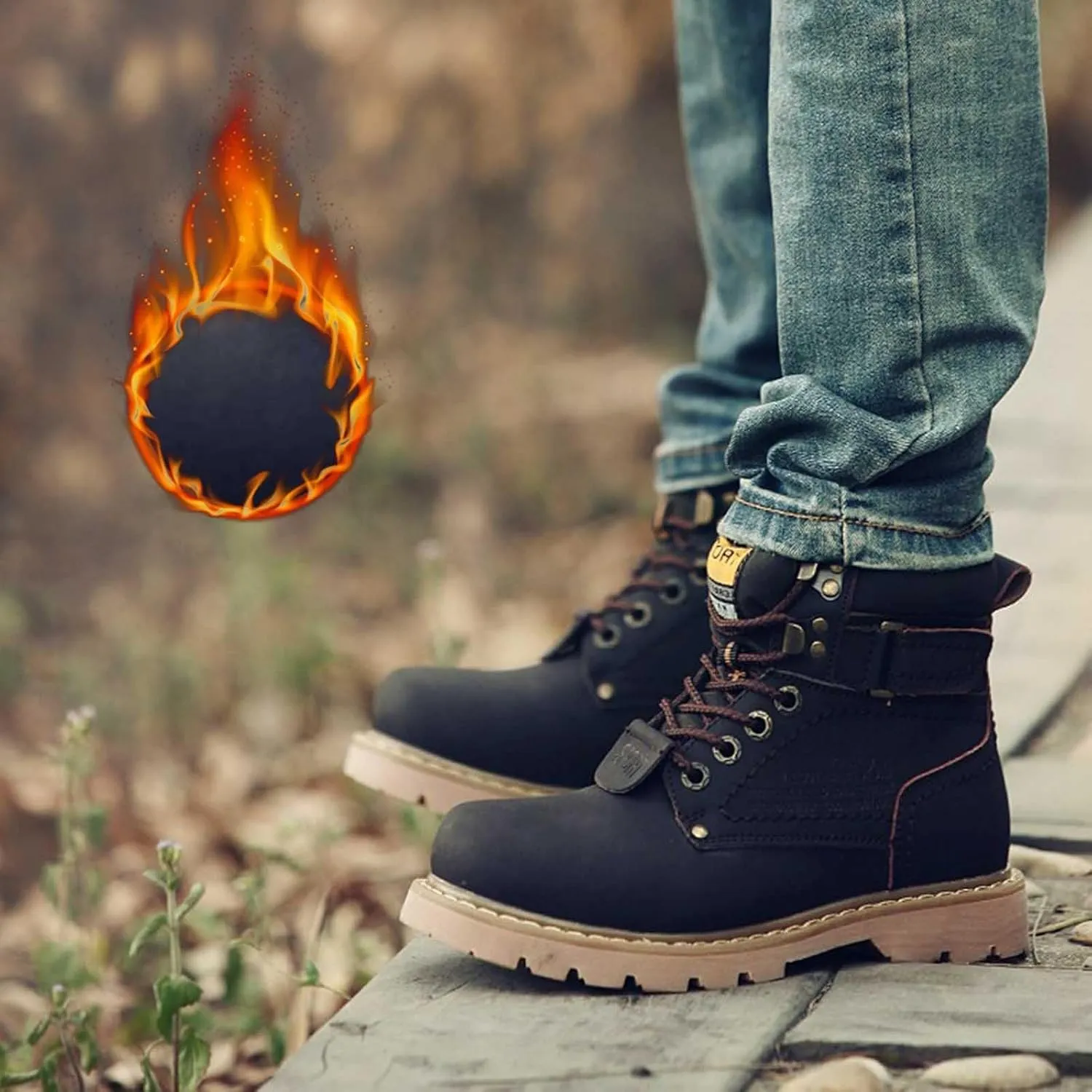 Work Boots for Men Soft Toe Hiking Sneakers Warm Booties Womens Safety Shoes Non Slip Waterproof Outdoor Shoes Lightweight Anti Slip Hike Grounded Footwear