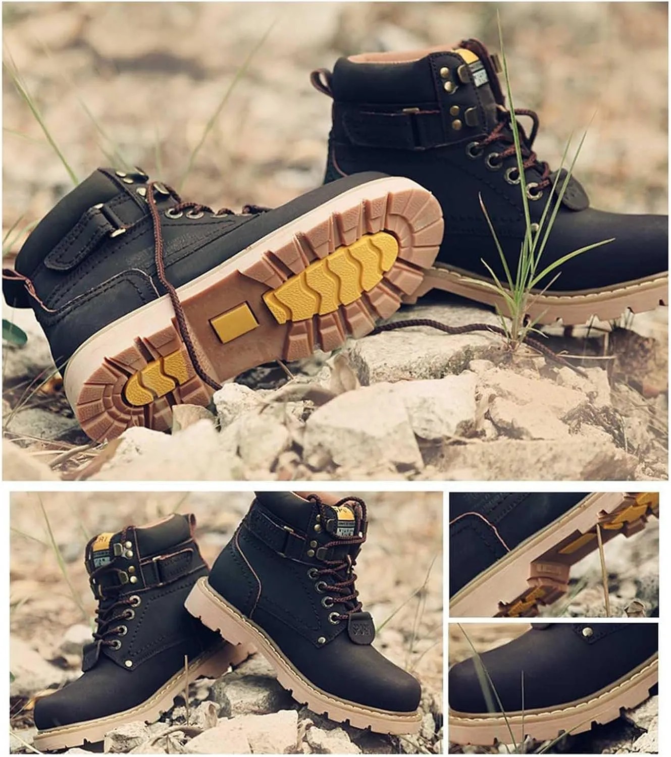 Work Boots for Men Soft Toe Hiking Sneakers Warm Booties Womens Safety Shoes Non Slip Waterproof Outdoor Shoes Lightweight Anti Slip Hike Grounded Footwear