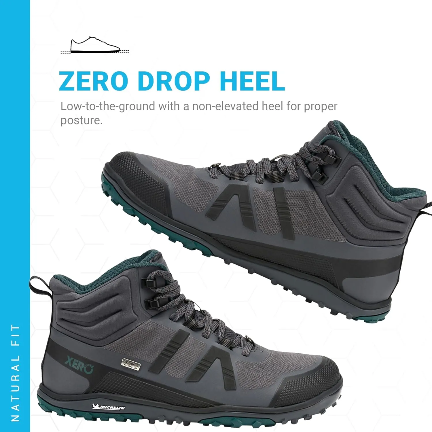 Xero Shoes Barefoot Hiking Shoes for Women | Scrambler Mid Women's Hiking Boots | Zero Drop, Wide Toe Box, Minimalist