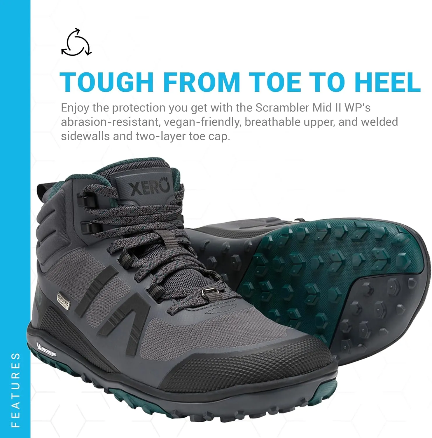 Xero Shoes Barefoot Hiking Shoes for Women | Scrambler Mid Women's Hiking Boots | Zero Drop, Wide Toe Box, Minimalist