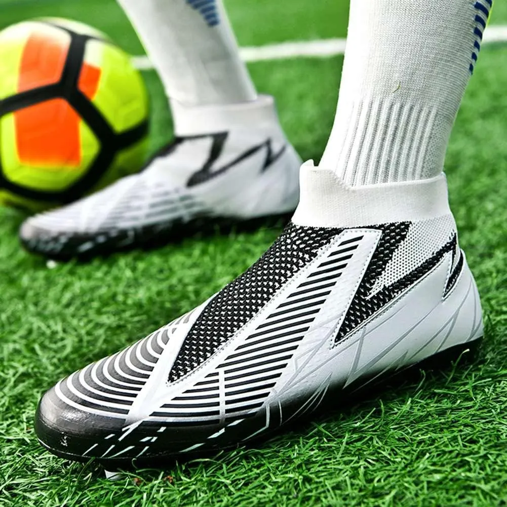 YAXE Unisex's Laceless AG FG Soccer Cleats Outdoor/Indoor Professional Football Sports Training Sneakers