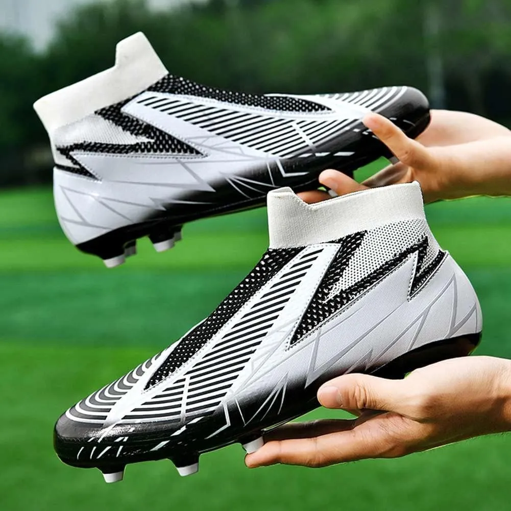 YAXE Unisex's Laceless AG FG Soccer Cleats Outdoor/Indoor Professional Football Sports Training Sneakers