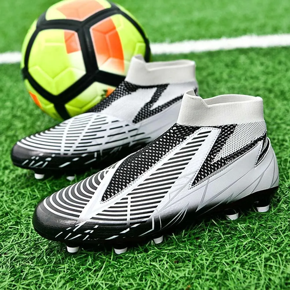 YAXE Unisex's Laceless AG FG Soccer Cleats Outdoor/Indoor Professional Football Sports Training Sneakers