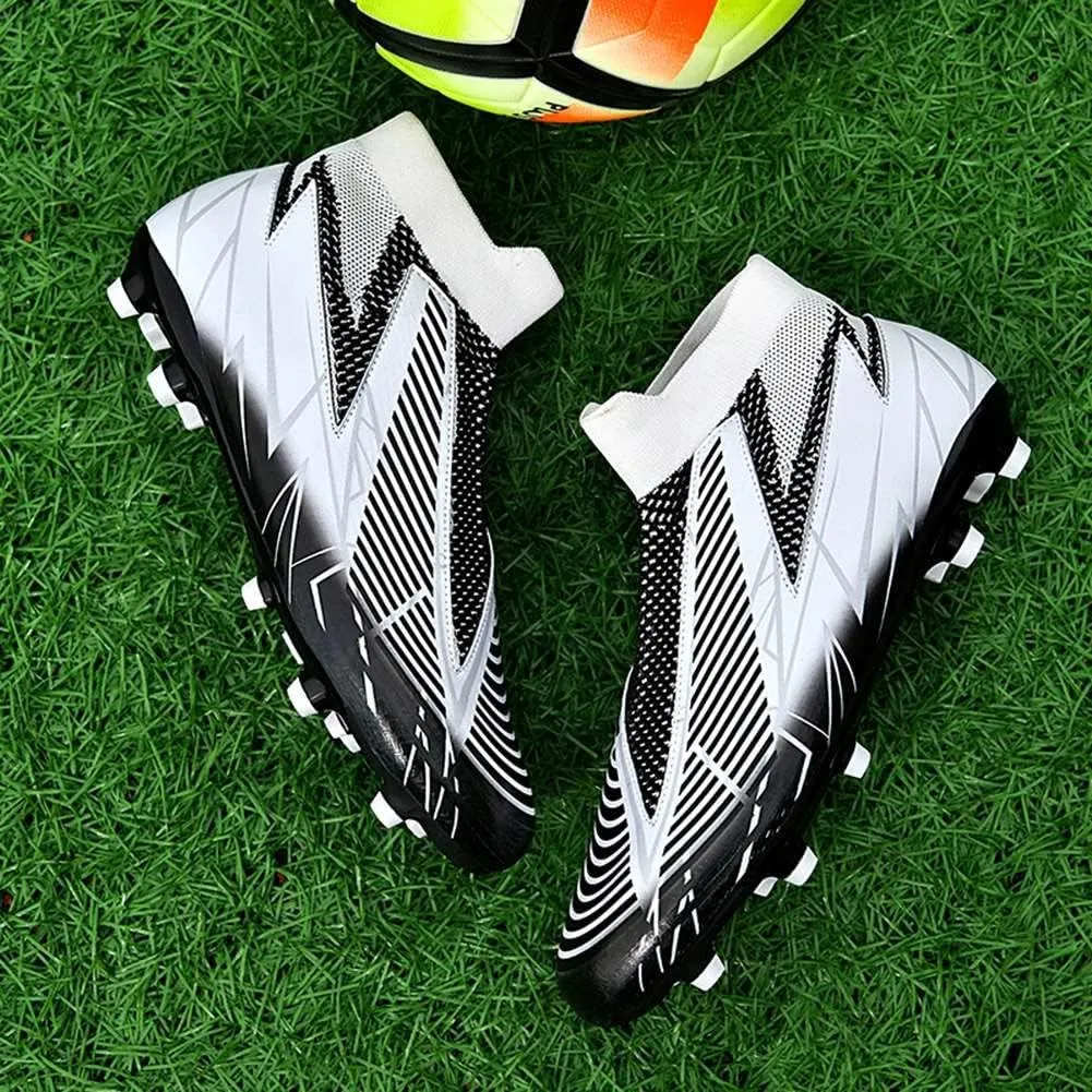 YAXE Unisex's Laceless AG FG Soccer Cleats Outdoor/Indoor Professional Football Sports Training Sneakers