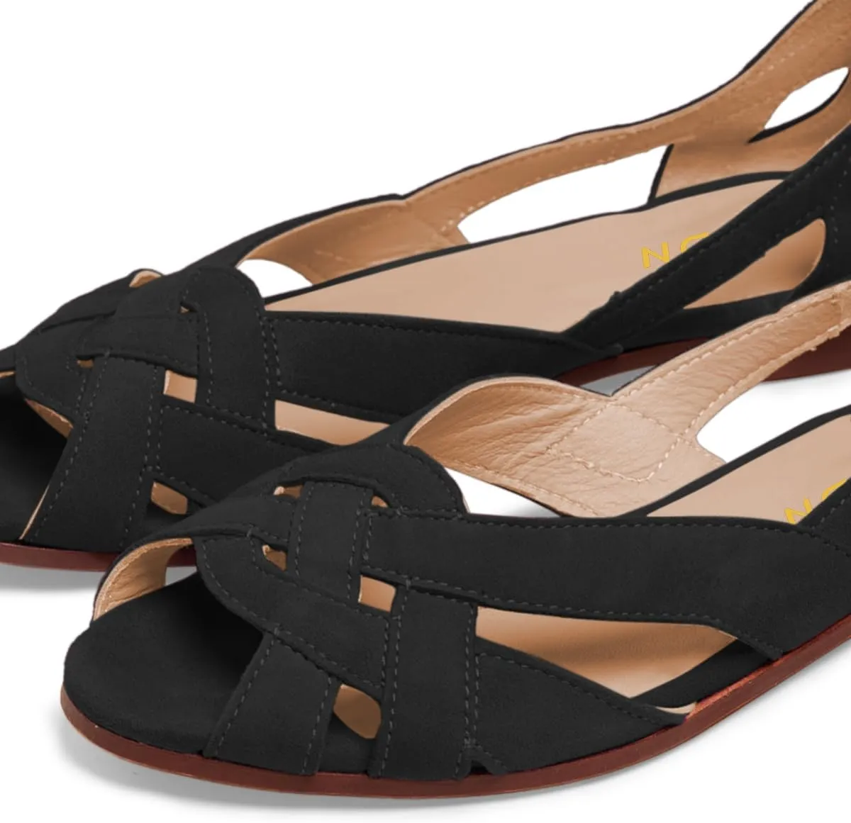 YDN Women Braid Pumps Cutout Sandals Slip On Flats Chunky Low Heels Peep Toe Party Dressy Prom Size 4-16 US