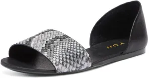 YDN Women Comfortable Open Toe Slip On D'Orsay Flats Low Heels Sandals Shoes Casual Walking Dress Size 4-16 US
