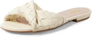 YDN Women Fashion Braided Open Toe Flats Sandals Slip On Low Heel Slides Slippers Party Walking Summer Shoes Size 4-16 US