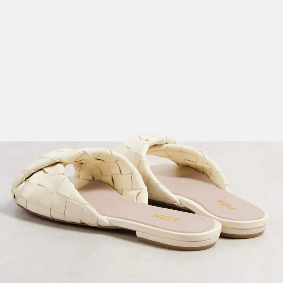 YDN Women Fashion Braided Open Toe Flats Sandals Slip On Low Heel Slides Slippers Party Walking Summer Shoes Size 4-16 US