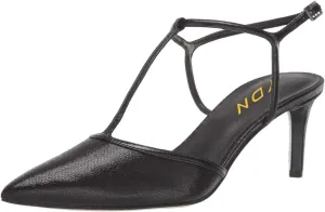YDN Women T-Strap Pointed Toe Mid Kitten Heel Pumps Slingback Ankle Strap Sandals with Buckle Dress Office Shoes