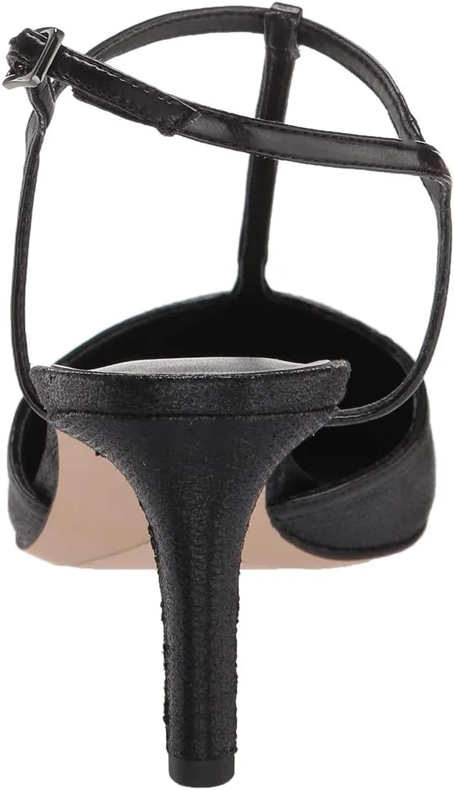 YDN Women T-Strap Pointed Toe Mid Kitten Heel Pumps Slingback Ankle Strap Sandals with Buckle Dress Office Shoes