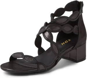 YDN Women's Open Round Toe Sandals Low Block Heels Back Zip Pumps Summer Trip Leisure Shoes Size 4-16 US