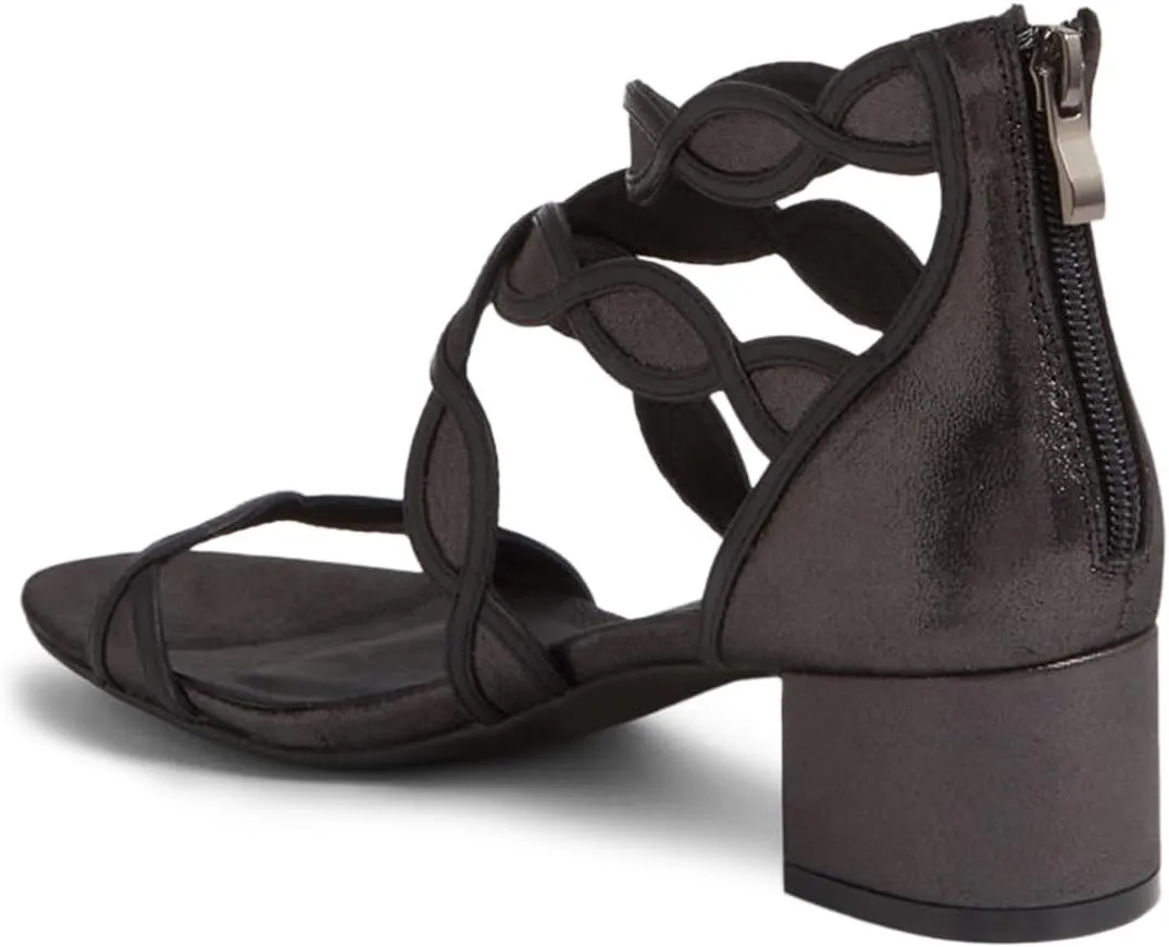 YDN Women's Open Round Toe Sandals Low Block Heels Back Zip Pumps Summer Trip Leisure Shoes Size 4-16 US