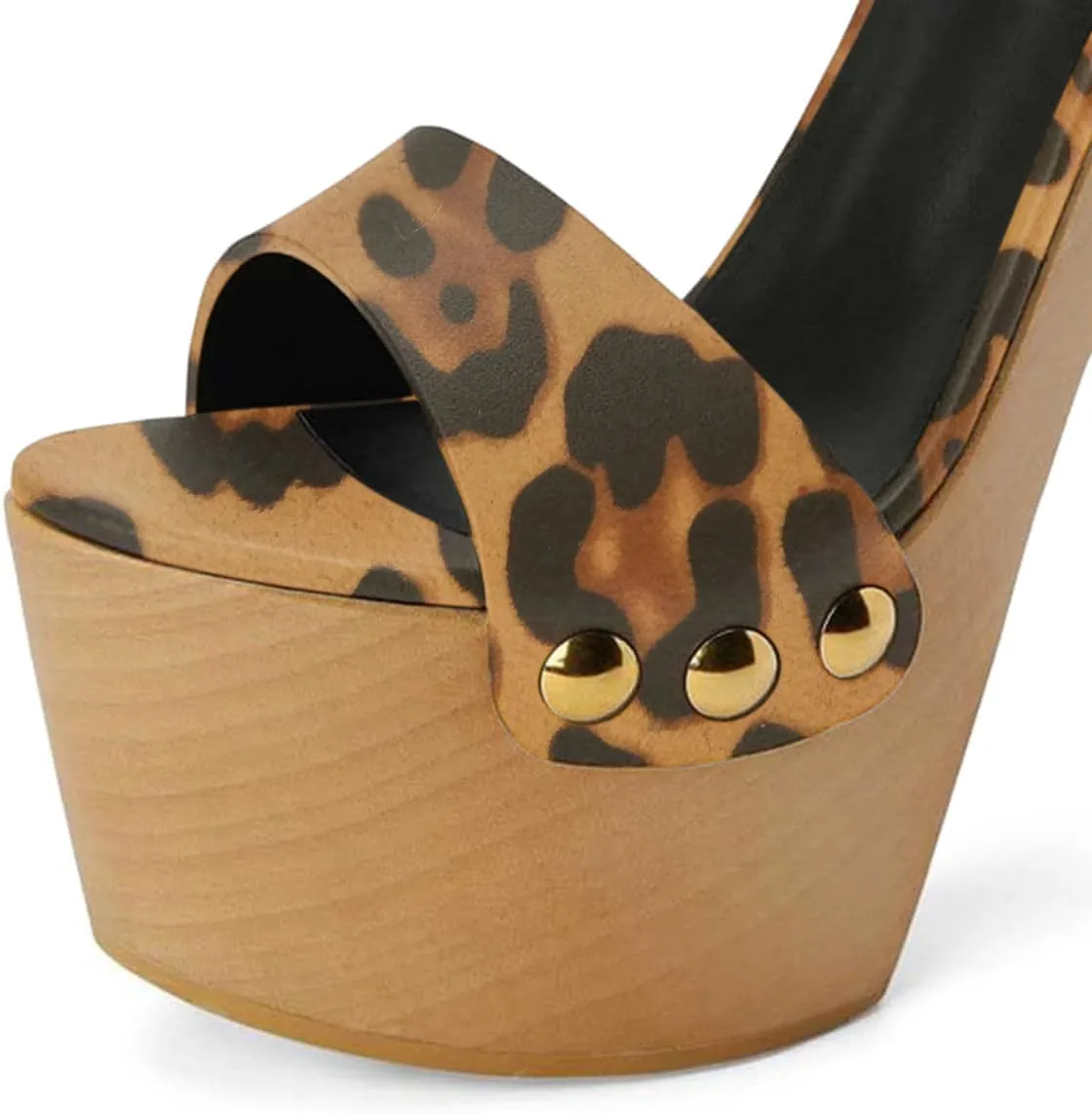YDN Women's Platform Heeled Sandals Open Round Toe Chunky High Heels Backless Ankle Strap Sexy Casual Shoes for Spring Summer Party Size 4-16 US