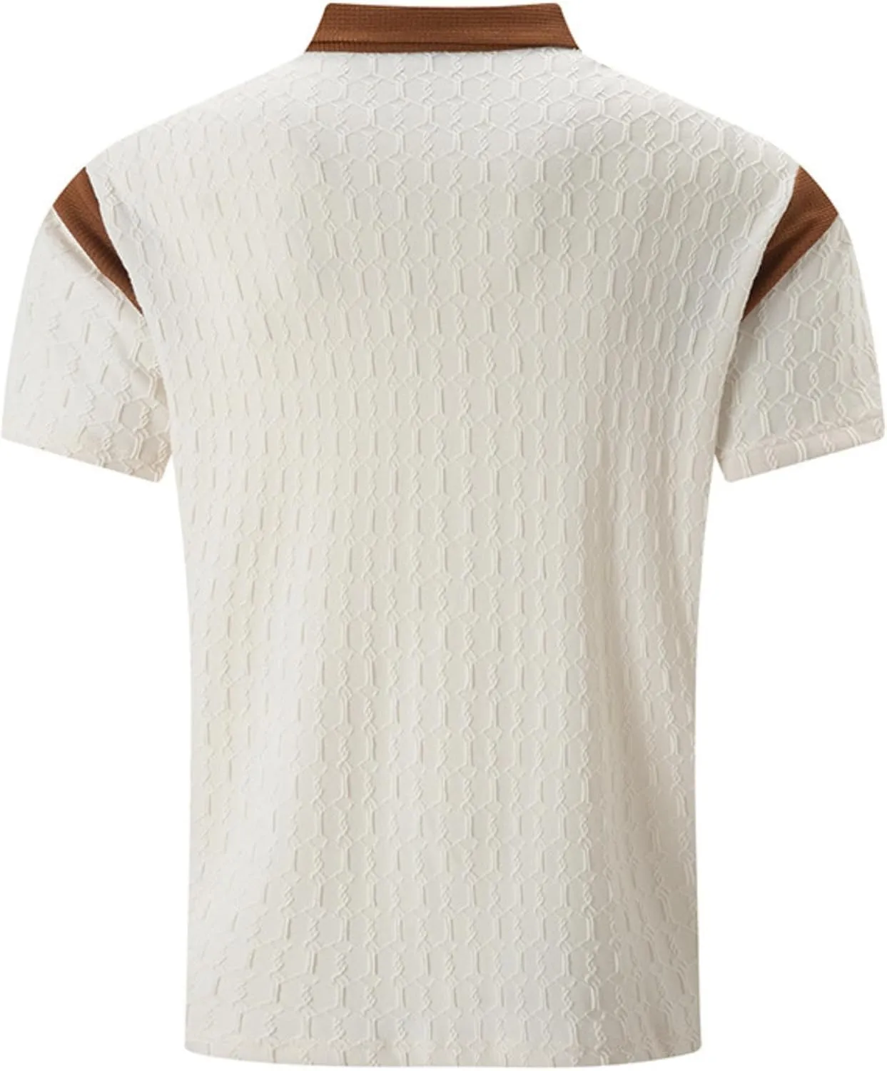 ZOCAVIA Men's Summer Shirts Casual Collared V Neck Short Sleeve Polo Shirts Fashion Solid Color Slim Fit Tops Daily